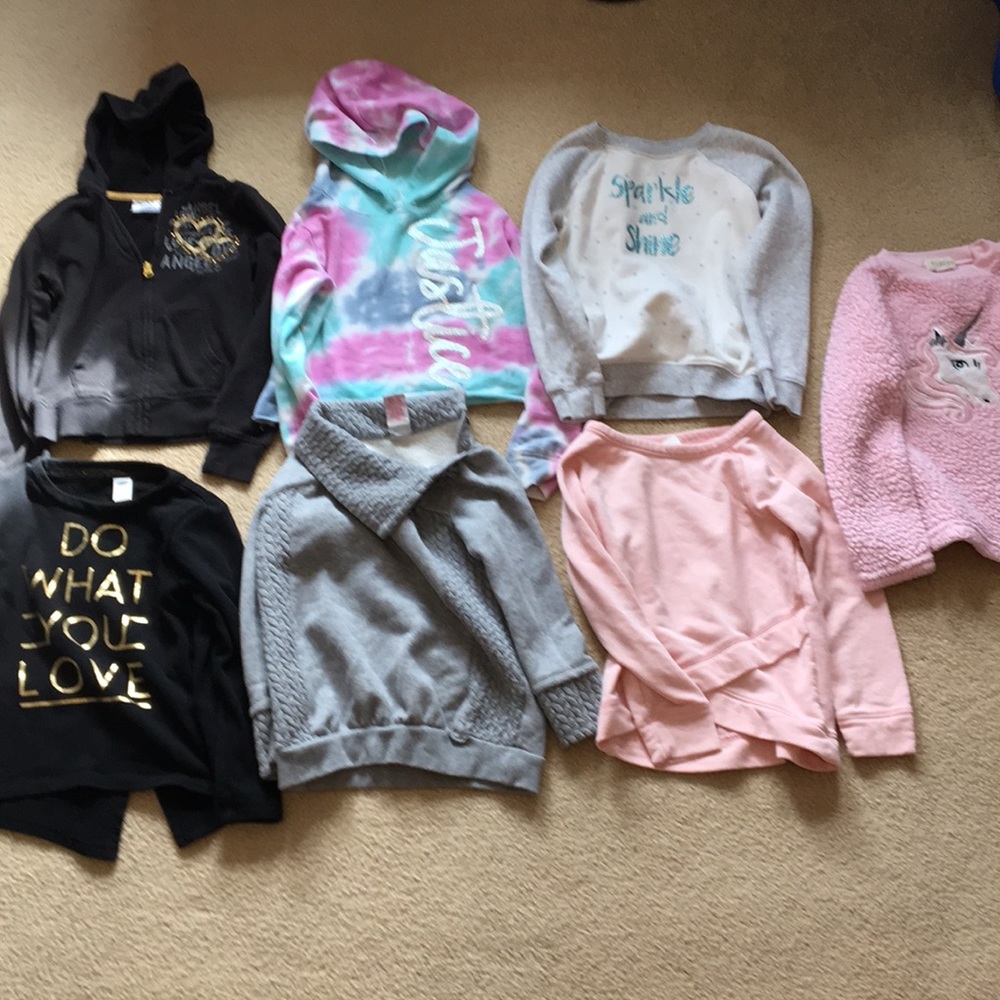 7- girl 6-6/7 sweatshirts old navy unicorn justice